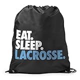 ChalkTalkSPORTS Lacrosse Sport Pack Drawstring Bag | Eat Sleep Lacrosse | Black
