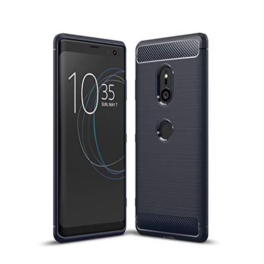 CruzerLite Sony Xperia XZ3 fodral, kolfiber stötdämpning smalt fodral för Sony Xperia XZ3 (blå)