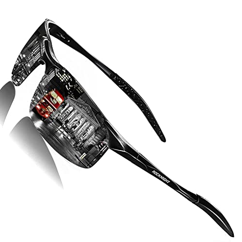 ROCKNIGHT Lunettes de soleil polarisées Hommes Protection UV Miroir Golf Sports Sans Monture Cover