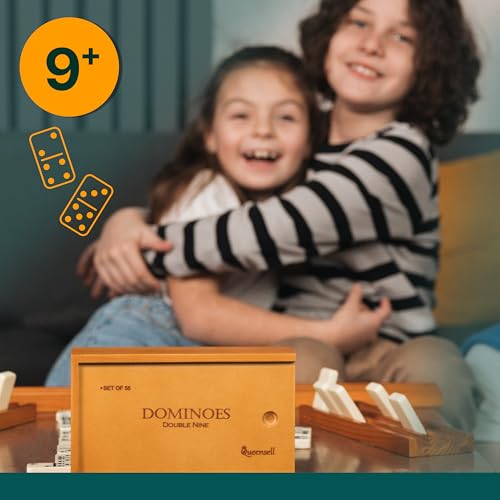 Dominos Game Double 9 - Dominos Set for Adults and Kids Ages 8 and up - Double Nine Dominoes Set, Classic Board Games - Domino Set for Family Game Nights - Double Nine Dominos Set 55 Tiles with Case by Queensell - Image 5
