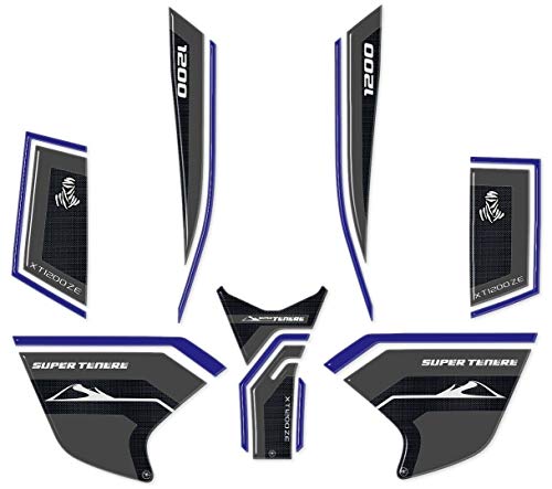 labelbike - KIT Stickers Resin 3D Protection for Motorcycle Compatible with Yamaha Super TENERE Blue