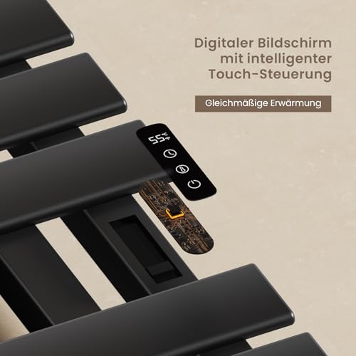 EMKE Elektrischer Badheizkörper Handtuchhalter 500 x 1000mm, WiFi Intelligenter Handtuchheizkörper Elektrisch, Handtuchtrockner Handtuchwärmer Elektrisch für Alexa und Google Home und APP Schwarz 320W