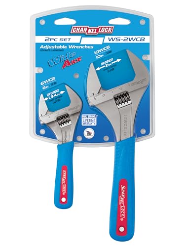 CHANNELLOCK CODE BLUE WideAzz Adjustable Wrench Set, Includes Jaw Capacity of 1.34, 2-inch, 2 pieces (WS-2WCB) thumbnail 5