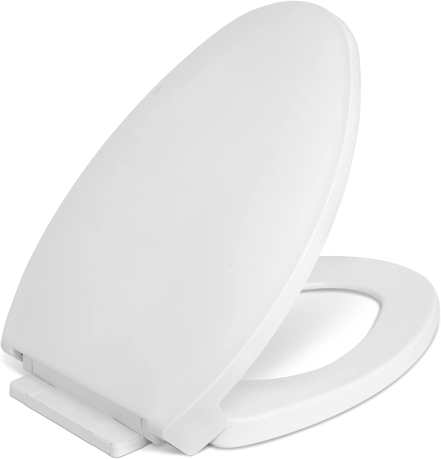 Centoco Elongated Toilet Seat Soft Close, Closed Front with Cover, Premium Seat, Plastic, Made in the USA, 1700SC-001, White