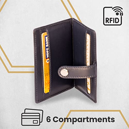 Image of BROWN BEAR Premium Branded Men's Pure German Nappa Leather, RFID ATM Card Holder (Blue)
