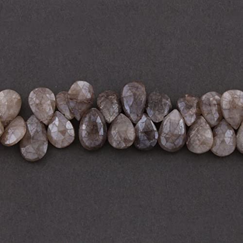 Natural Grey Silverite Pear Drop Beads pierres fines taillées de prestige LKBEADS