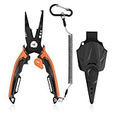 KastKing AeroVice 7.5” Fishing Pliers, 420 Stainless Steel, Uni-Body Construction, Lightweight & Corrosion-Resistant, Multi-Function Jaws, Braid Cutters, Sheath, Lanyard & Carabiner