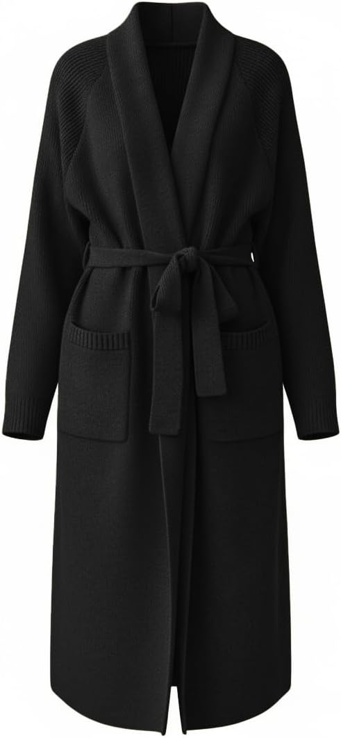 MASCOMODA Long Chunky Cardigan Sweaters for Women Open Front Oversized Casual Knit Spring Coatigan Jackets Winter Coats 2026