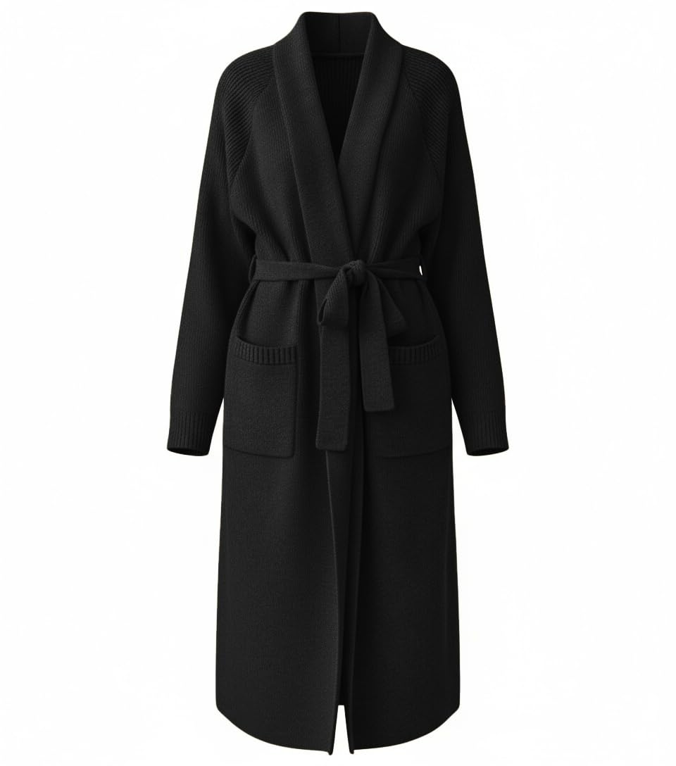 MASCOMODA Long Chunky Cardigan Sweaters for Women Open Front Oversized Casual Knit Fall Coatigan Jackets Winter Coats 2025