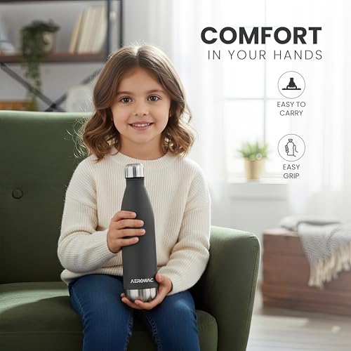 Image of 304 Stainless Steel Viva Insulated Flask 750ml | Hot & Cold 24 Hours | Double Wall, Lightweight, Leak Proof, BPA-Free Bottle | Ideal for Office, Gym, School & Travel (Dark Grey, Pack of 1)