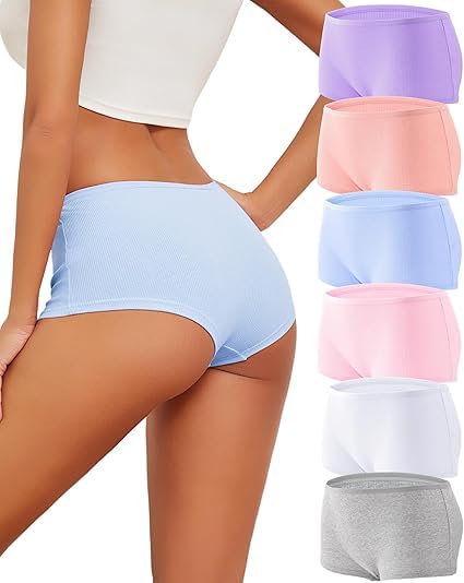 louryn koulyn Seamless Underwear for Women Boyshort Panties Full Coverage Boxer Briefs Stretch Boy Short Undies 4 Pack-picture-35