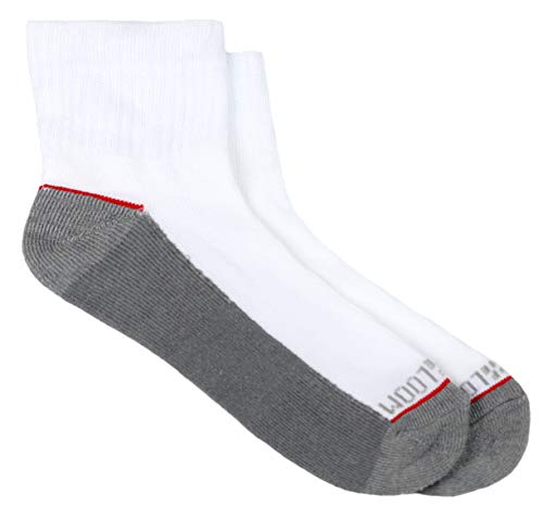 Fruit of the Loom Little Boys' 10 Pack Half Cushion Ankle Socks, White/Grey, Shoe Size: 9–2.5 (Medium)4