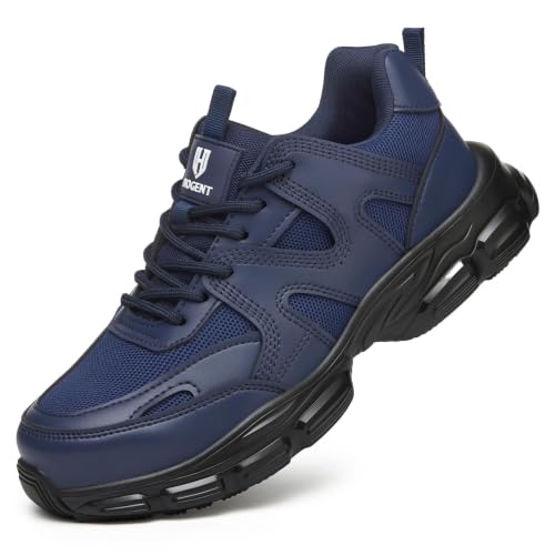 Image of Hogent Steel Toe Shoes for Men Women, Wide & Non-Slip Work Shoes