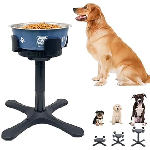 Adjustable Elevated Dog Bowl Height Adjustable Non-Slip Raised Dog Bowl Cover