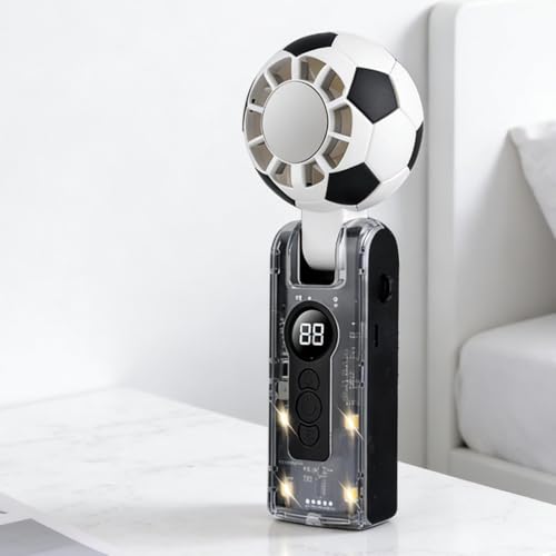 Ventilador portátil de mano con diseño de fútbol para animar en estadios y camping 8