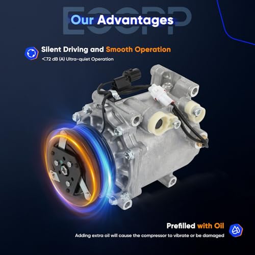 Image of ECCPP AC Compressor with Clutch 2004-2012 fit for Mitsubishi Galant 2.4L | 2006-2011 for Mitsubishi Eclipse 2.4L 3.8L Fast Cooling AC Compressor