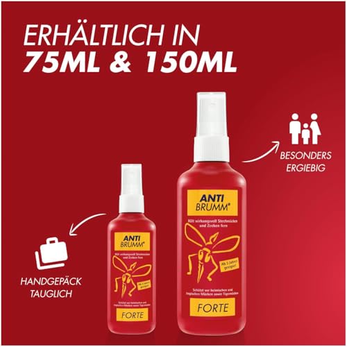 Anti Brumm Forte Pumpspray, 2 x 75 ml: Insekten-Repellent für effektiven Schutz gegen Mücken und Zecken, Mückenspray mit DEET
