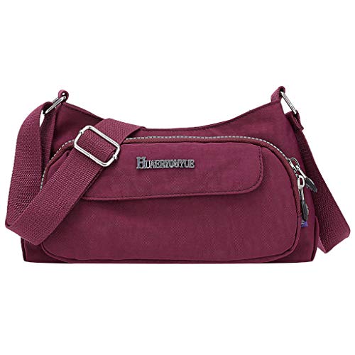 Borsa a tracolla da donna, elegante, in nylon, borsa messenger,