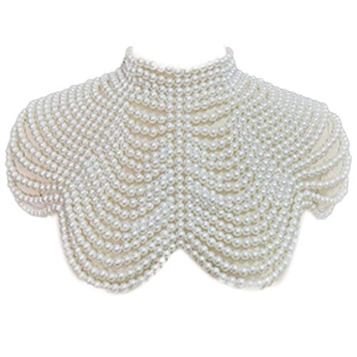 Collier ras du cou perlé style bavaroise et chaîne de corps pour mariage