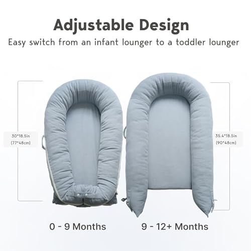 Image of Deluxe Lounger Cover | 100% Cotton Baby Lounger Extra Cover for Dockatot Deluxe | Hypoallergenic Infant Baby Nest Replacement | Cover Only (BeaconGrey Corduroy)