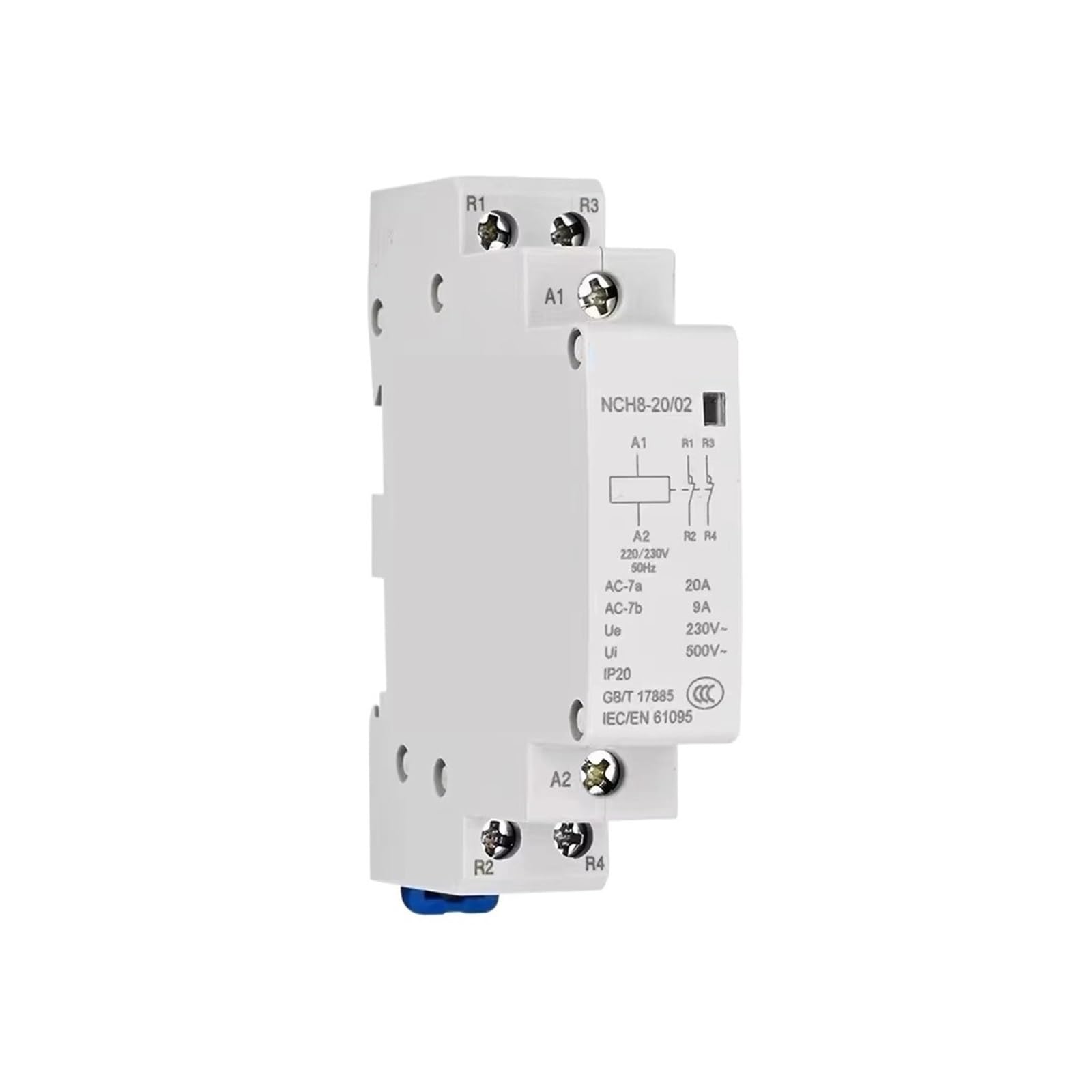 Contacteur rail Din NCH8 20A 1NO 1NC relais inverseur monophasé tableau modulaire 220V