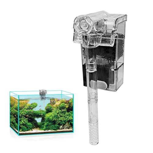 Misaakoeq Aquarium Wasserfilter | Fischbecken Filteranlage - Hängbarer Kompakter Außenfilter für Süßwasser, Salzwasser, Fische &