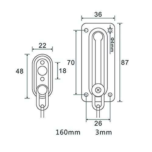 Cerradura de puerta de 2 piezas y herrajes decorativos cromados para seguridad 4