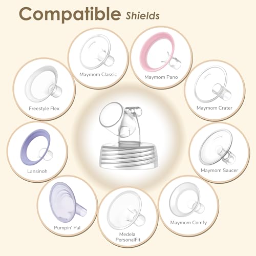 Image of Maymom Pump Parts Compatible with Spectra S1 S2 9 Plus Accessories, Base Connectors, Bottles, Nipples, Dome Caps, Duckbill Valves, Backflow Protectors and Tubing, Not Original Spectra Parts