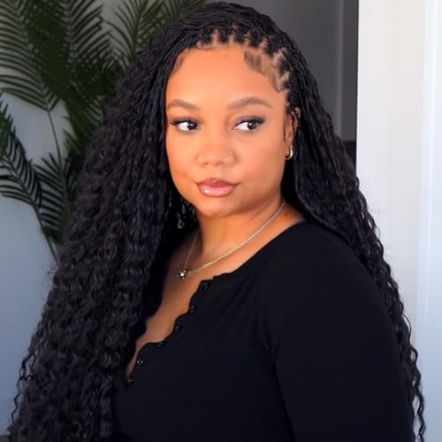 ZRQ Pre looped Micro Brazilian Braids Curly Crochet Hair 30 inch Water Wave Crochet Hair Afro Kinky Curly Crochet Hair Extensions Deep Wave Synthetic Crochet Hair For Women