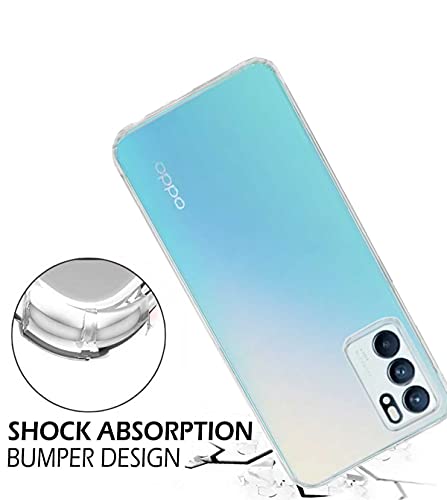 Image of Soft Flexible Silicone Back Cover Compatible with Oppo Reno 6 5G, Transparent Case