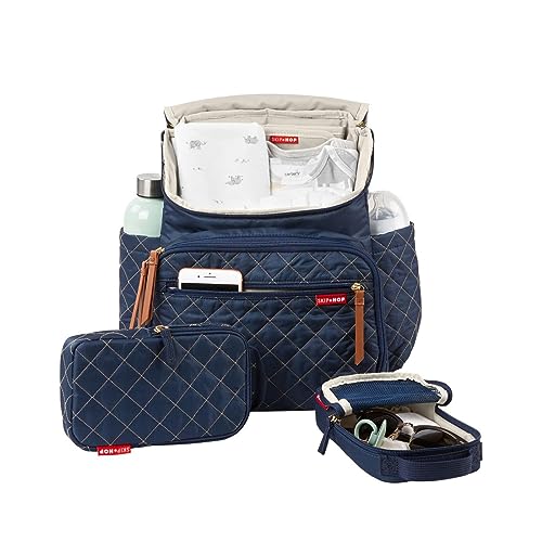 Image of Skip Hop Diaper Bag Backpack: Forma, Multi-Function Baby Travel Bag with Changing Pad & Stroller Attachment, Navy