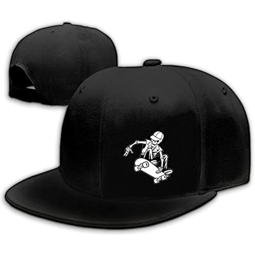 Flat Bill Brim Hat for Men Snap Backpack Men Snapback Hats Trucker Hats Adjustable Men's Baseball Caps Black