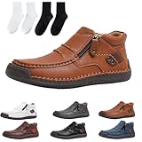Chaussures orthopédiques pour homme, chaussures en cuir confortables avec semelle ergonomi...