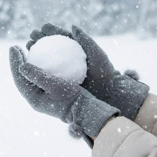 Image of Kraptick Women's Winter Woollen Gloves-Premium Thermal Fleece Lined Touchscreen Hand Warmer Gloves for Cold Weather, Cycling & Driving Soft Fur Cable Knit Elastic Mittens