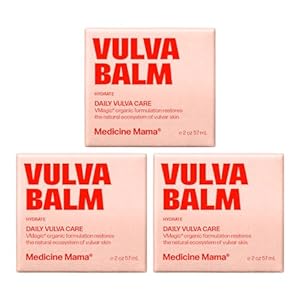 VMAGIC by Medicine Mama Organic Vulva Balm – Intimate Skin Care, Menopause Support – Relieves Feminine Dryness, Itching & Irritation – Hormone Free, Vaginal Moisturizer for Women – 3-pack (2 oz ea)