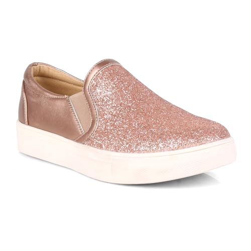 Slip On Puebla-01 Glitter Women's Sneakers in Champagne