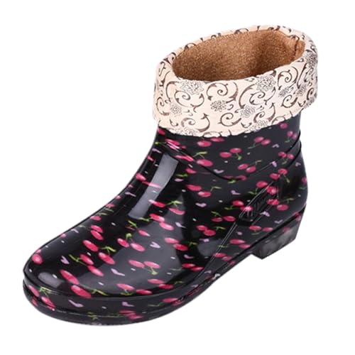 Laquieio Botas De Lluvia Para Mujer Barato Impermeables Cortavientos Muy Cómodas Caucho Calzado Zapatos de Trabajo de Cocina Botas de Agua Mujer Altas Oferta