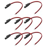 WZP 8PCS SAE Connector, 14 AWG Connectors Cable, Single Plug Quick Connector Disconnect Connector, 30cm 2-Pin Car Extension Cable, Universal for Cars Charger Motorcycles