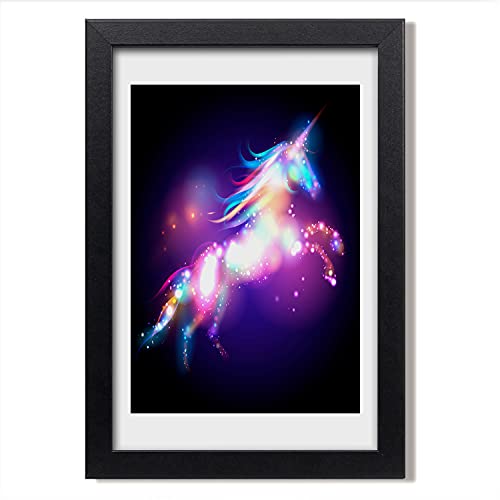 Cadre bois licorne magique Tulup 20x30 cadeau idéal pour enfant