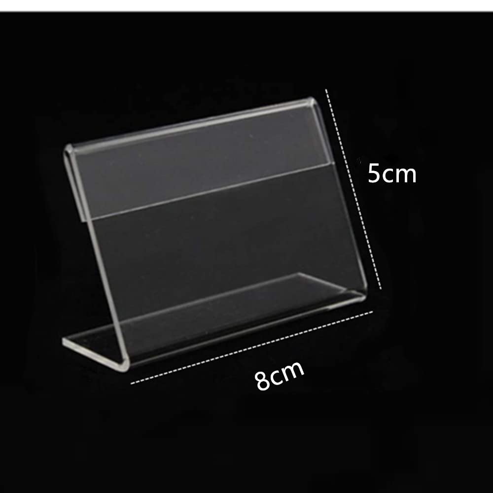 30 Porte-Étiquettes Acrylique Transparent 8x5 Cm – Supports Double Face Pour Prix, Noms & Menus