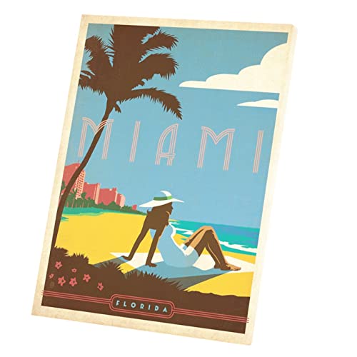 Affiche Miami Plage vintage pour créer une ambiance rétro chic dans votre salon