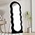 Dewfig Full Length Mirror, 63" x 24"Irregular Wavy Mirror, Large Floor Length Mirror Wall Mounted, Standing Wavy Mirror with Flannel Wrapped Wooden Frame for Bedroom/Living Room, Black