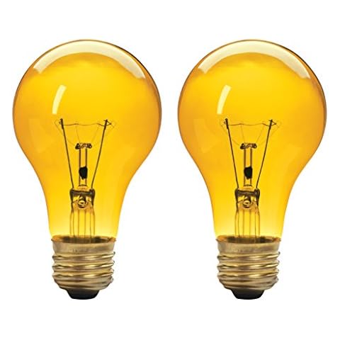 Xtricity A19 Incandescent Colored Light Bulb, 60W, E26 Medium Base, 130V, Yellow (2 Pack) Cover