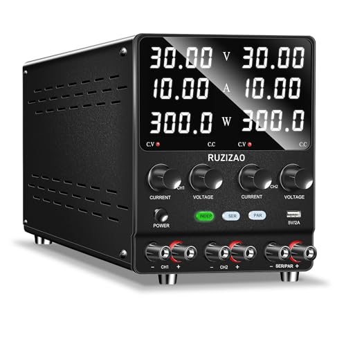 RUZIZAO Dual Labornetzteil 30V 10A Seriell Parallel Einstellbares Labornetzgerät 60V 10A/30V 20A Encoder Einstellung DC Regelbar Netzgerät Dual Spannung Aktuell Vier in Einem Labor-Gleichstromnetzteil