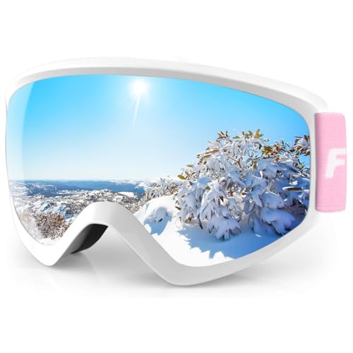 [Findway] スキーゴーグル キッズ スノーゴーグル 子供用、OTG広視野球面レンズ着脱可能、 防風/防雪/曇り防止 紫外線防止 キッズスポーツ用ゴーグル 軽量と耐衝撃 適用8-14歳 ボーイズガール