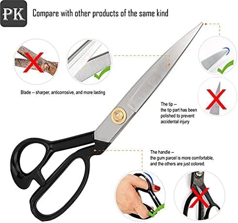 8 inch Dress Scissors Tailor Dressmaking Scissors and Yarn Thread Snippers, Dressmaker's Sewing Scissors, Tailor's Dress Making Shears for Fabric Cutting,Clothes,Leather,Denim,Altering, Sewing2pcs)