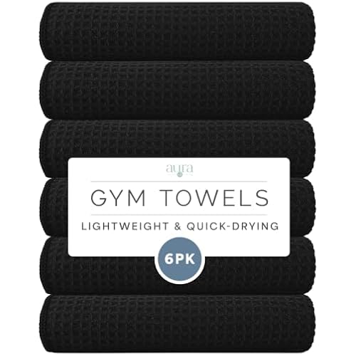 S&T INC. Microfiber Gym Towels, 6 Pack, 16" x 27"