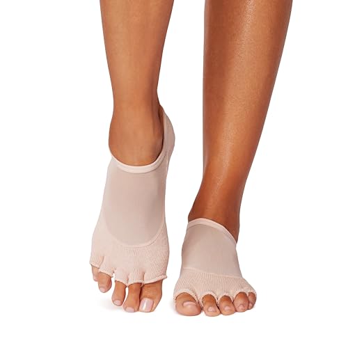 Image of toesox Luna Grip Socks Pilates Half Toe - Yoga Socks Non Slip for Barre, Ballet, Dance & Studio Workouts