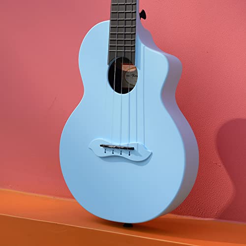 Rosen Concert Ukulele 23 Inch Carbon Fiber Travel Ukelele For Adult Kids Beginners Kit With All Accessories Case, Tuner, Strap, Capo, Strings, Cleaning Cloth, Picks, Ukulele Book(Blue) #TOP5