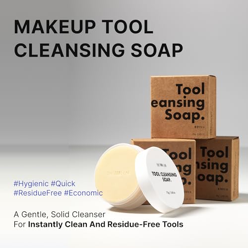 THE TOOL LAB Tool Cleansing Soap, Solid Cleansing Soap for Foundation Brushes Sponges & Puffs, Gentle Formula with Natural Ingredients, Removes Makeup & Buildup (2.65 Oz)